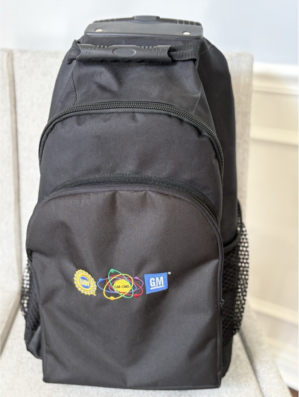 Impressions GMC UAW Black Rolling Backpack w/ Wheels & Telescoping Handle NWOT